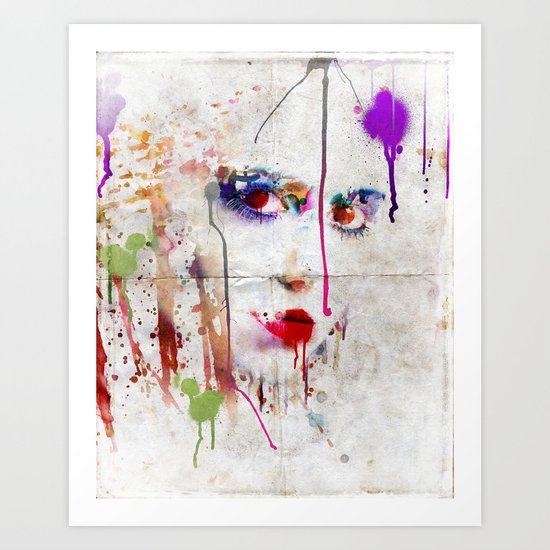 Drip face Art Print