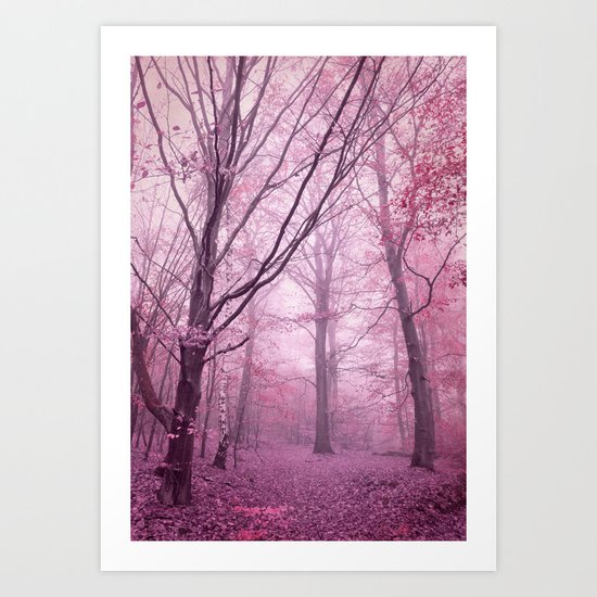 mist in the woods Art Print