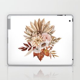 Boho Terracotta Peach Fall Autumn Floral Bouquet of Flowers Laptop & iPad Skin