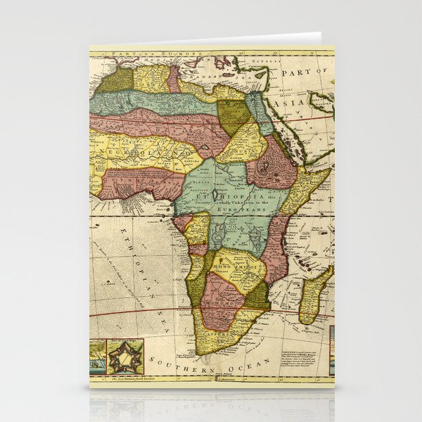 Map Of Africa 1710 Stationery Cards