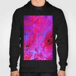 Ebb and Flow Neon Pink Abstract Marble Pour Painting Hoody