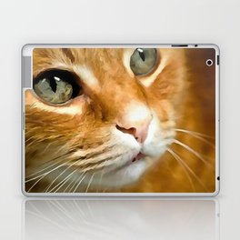 Adorable Ginger Tabby Cat Posing Laptop Skin