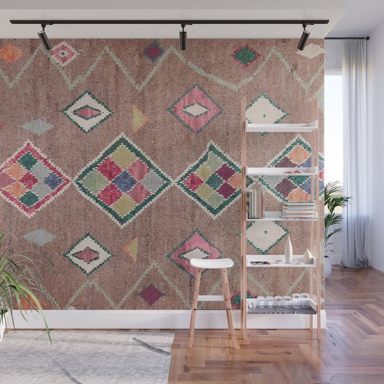 Traditional Moroccan Berber Artwrok Wall Mural by Salma Bazaar Society6