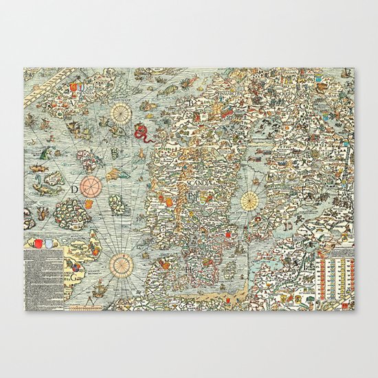 Ancient map Canvas Print