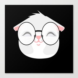 Cat With Glasses Kitten Cute Canvas Print