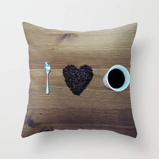 I Love Coffee Throw Pillow