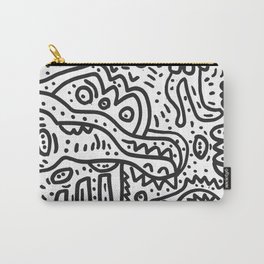 Cool Graffiti Art Doodle Black and White Monsters Scene Carry-All Pouch