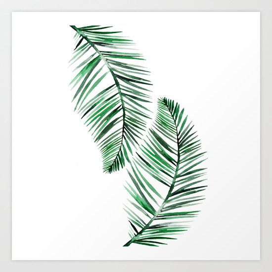 Tropical Exotic Palm Leaves on #Society6 Art Print