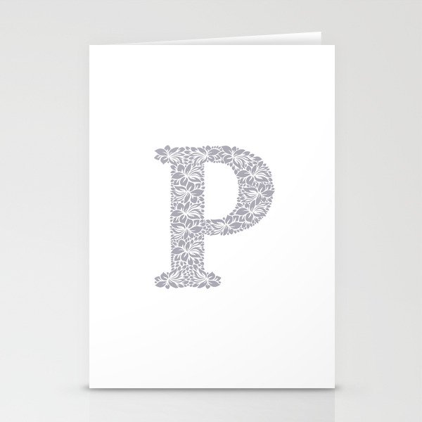 Floral Letter P Stationery Cards