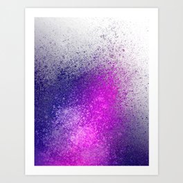Hot Pink and Purple Paint Splatter Art Print