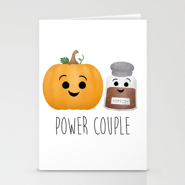 Pumpkin + Spice = Power Couple Stationery Cards