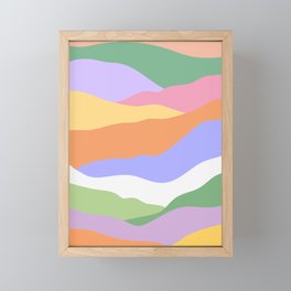 Retro Abstract Colorful Waves Framed Mini Art Print