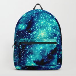 GALAXY. Teal Aqua Stars Backpack