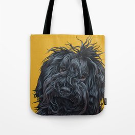 Sweet Puli Puppy Painting, Dreadlock Dog Art, Puli Dog Portrait Tote Bag