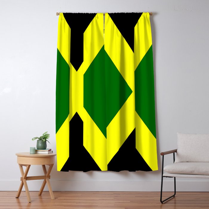 Jamaica Flag In Gold Green And Black Blackout Curtain by HomeStead