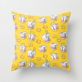 Chinese takeout - canary yellow Throw Pillow