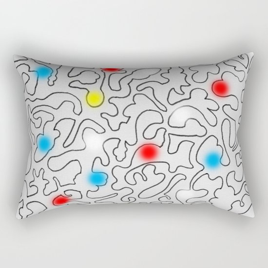 Puzzle with Spraypaint - Primary Colors Rectangular Pillow