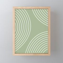 Monochromatic Sage Green Arches Design Framed Mini Art Print