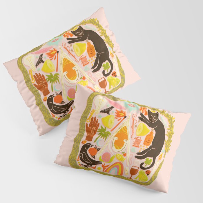 Charmed - Pink and Green Pillow Sham