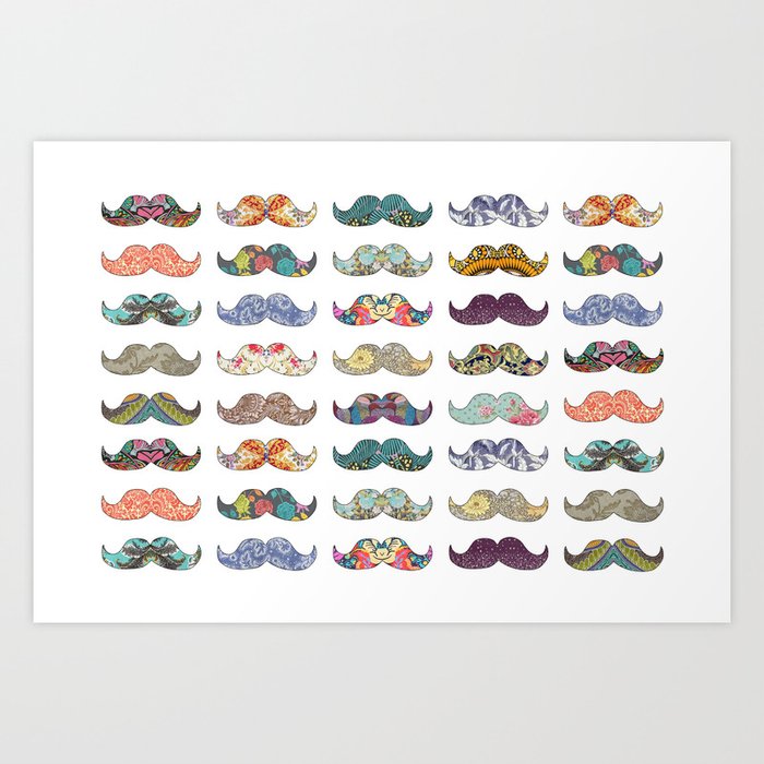 Mustache Mania Art Print