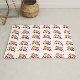 Wolf and butterfly 3d super soft blend drawing cute cool colorful  Rug