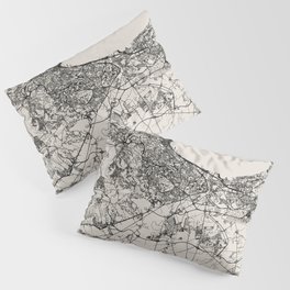 Algiers, Algeria Black&White Map Pillow Sham