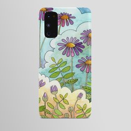 DAISIES IN THE GARDEN by Lisette Watercolor painting Android Case