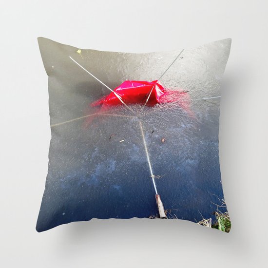 Umbrella Blues 4 Throw Pillow