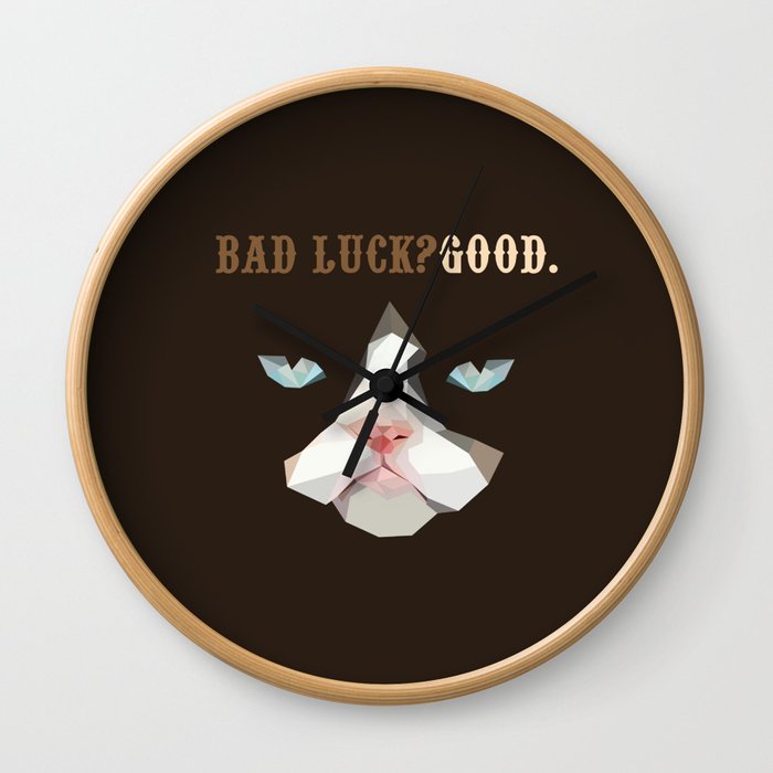 Grumpy Bad Luck Cat Wall Clock
