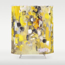Abstract painting yellow colors Shower Curtain