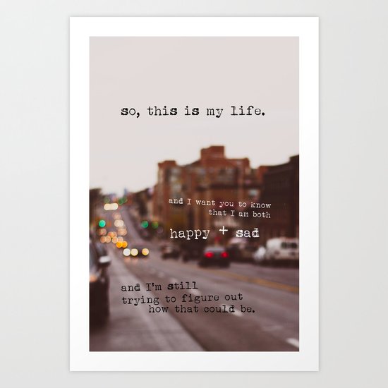 perks of being a wallflower - happy + sad Art Print