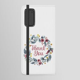 Thank You Note - Cute Floral  Android Wallet Case