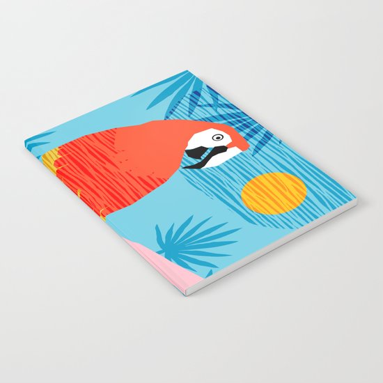 Say What - memphis throwback retro neon tropical 1980s 80s style hipster bright bird paradise art Notebook