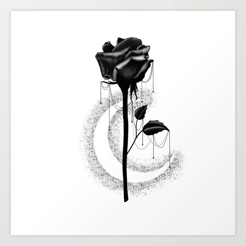 Black Rose Drips Art Print By C4 X Society6