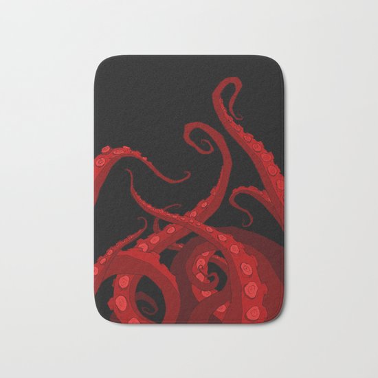 Subterranean Red Bath Mat