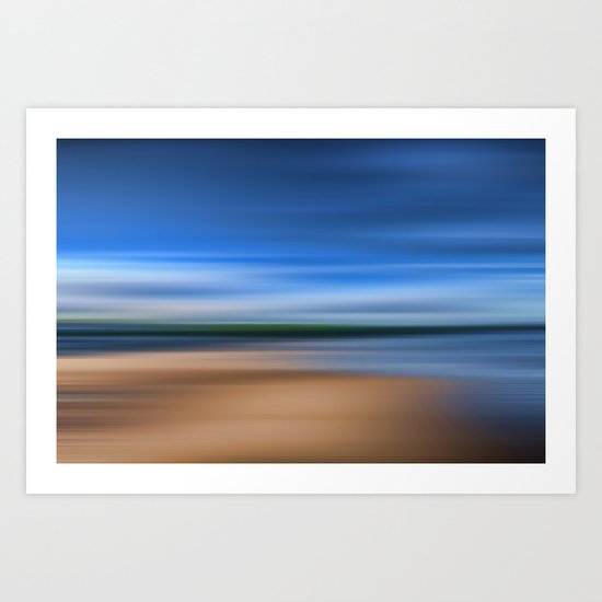 Beach Blur Painted Effect Art Print