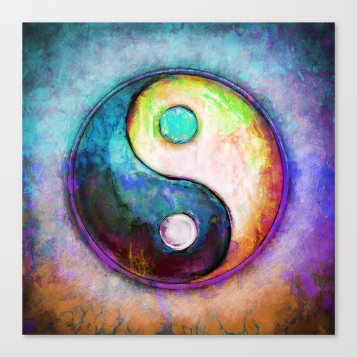 Yin Yang Colorful Painting V Canvas Print By Dirkczarnota Society6