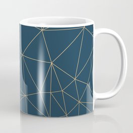 Benjamin Moore Gold Hidden Sapphire Geometric Pattern With White Shimmer Coffee Mug