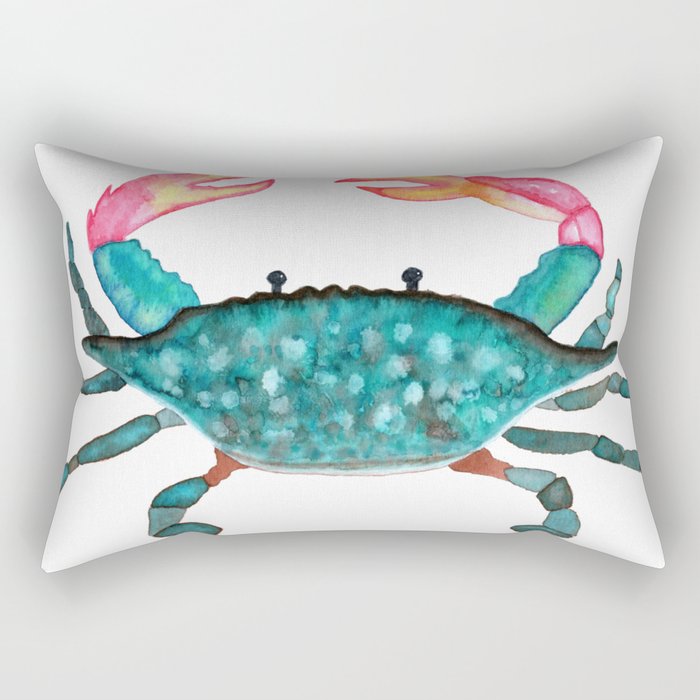 Summertime Crab Rectangular Pillow