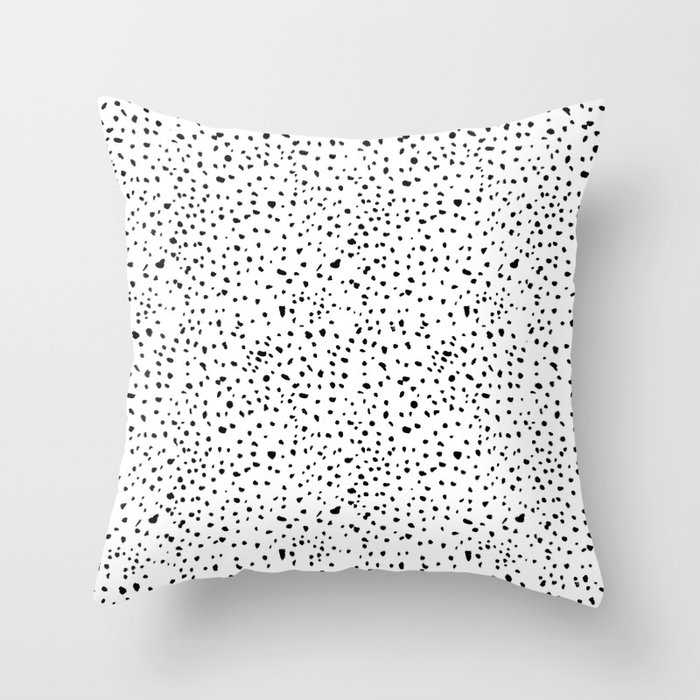 spotty dotty in black and white Throw Pillow