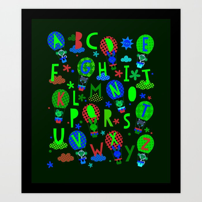 Alphabet prints for little ones’ bedrooms, nurseries, and playrooms Up up & away Art Print