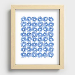 Shibori Art Blue pattern Recessed Framed Print