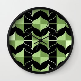 WHALE SONG Midcentury Modern Geometry Green Wall Clock
