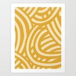 Yellow abstract stripe pattern Art Print