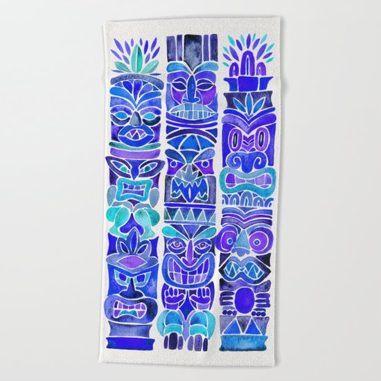 Tiki Totems – Indigo Palette Beach Towel
