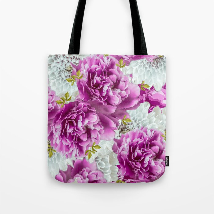 Summer bouquet of purple and white flowers #decor #society6 #buyart Tote Bag