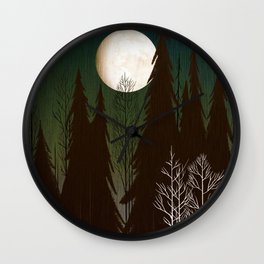 Into The Cold Winter Woods Wall Clock