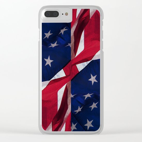 RED, WHITE AND BLUE Clear iPhone Case