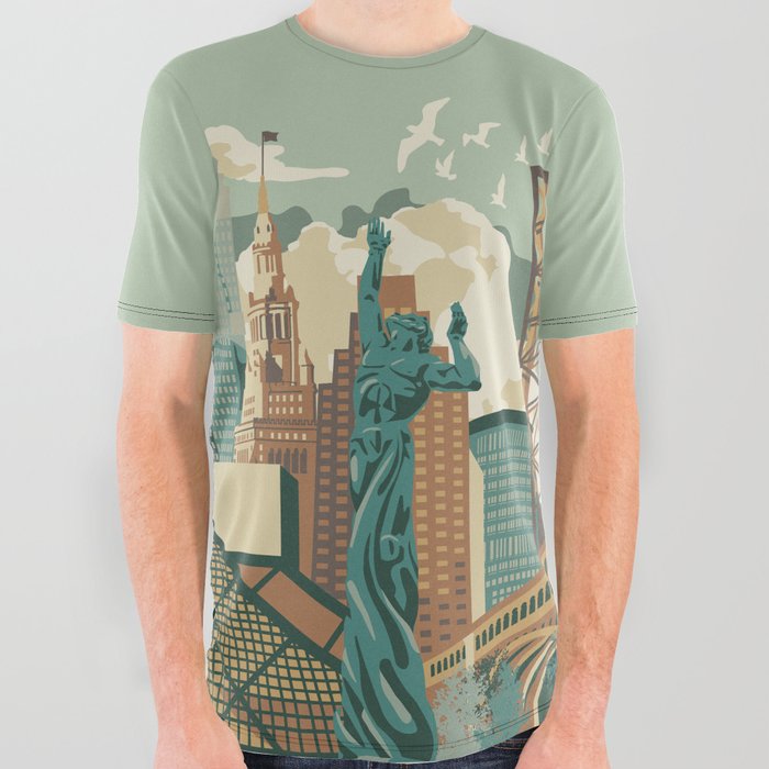 Cleveland City Scape All Over Graphic Tee