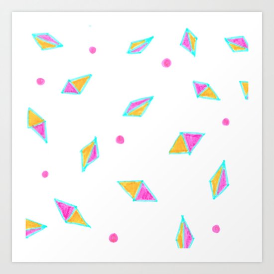 Gems of Pink and Gold Art Print